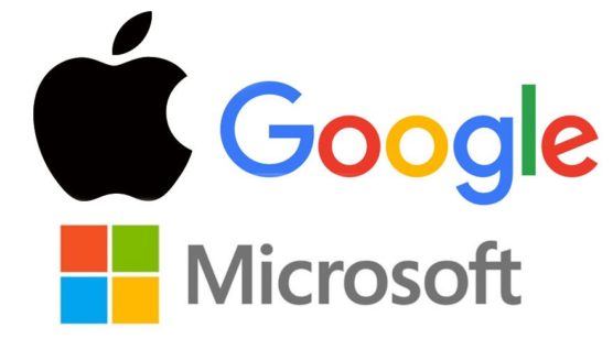「アメリカ　ハイテク　ロゴ　Microsoft Apple」の画像検索結果